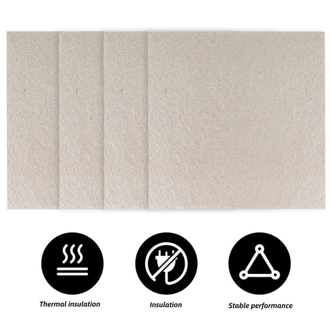 Four Pack Microwave Waveguide Covers For DIY Microwave Repair 5.1 By 5.1 Inch Mica Plates Replacement Kit showing insulation features
