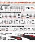 61 In 1 Ratcheting Screwdriver Set With Magnetic Bits And Rotatable Handles Sockets And Bits For Computers Electronics
