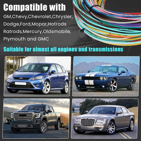 Image showing 21 Circuit Wiring Harness Kit With Extra Long Wires And 17 Fuses compatible with GM, Chevy, Chrysler, and more.