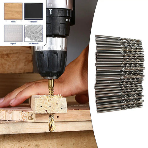 50 Piece Drywall Drill Bit Set With One Eighth Inch Shank And Three Quarters Inch Cutting Depth Guide Point Bits For Power Tools Pro Grade Heavy Duty Kit For Pros And DIYers Home Projects drilling wood and drywall