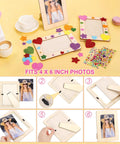 24 Pack Picture Frame Craft Kit For 4x6 Photos Unfinished Wooden Frames With Diamond And Foam Stickers DIY Paint And Decor Supplies