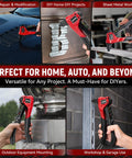 Adjustable Stroke Rivet Gun Kit used in various metal and auto repair projects, showcasing versatility and heavy duty design.