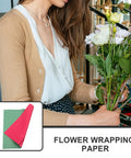 Floral Wrapping Paper Sheets 20 Pack With Pearlescent Coating Breathable And Cuttable Bouquet Wrap Paper For Fresh Flowers