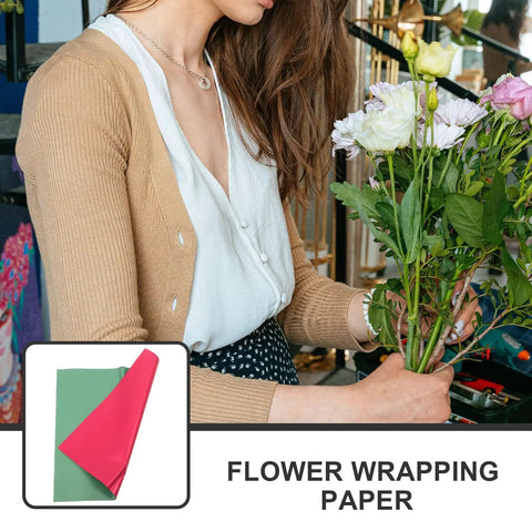 Floral Wrapping Paper Sheets 20 Pack With Pearlescent Coating Breathable And Cuttable Bouquet Wrap Paper For Fresh Flowers
