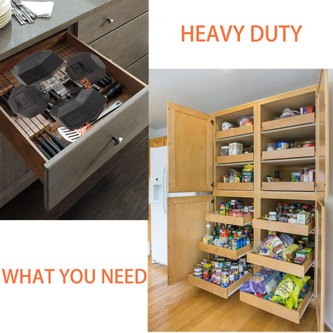 Undermount Soft Close 21 Inch Drawer Slides, Full Extension, Bottom Mount, Locking, 6 Pairs, Heavy Duty 100 Lb Capacity, Frameless Cabinet Hardware For Kitchen, Dresser And Tool Box Drawers, Quiet Smooth Operation on open pantry drawer