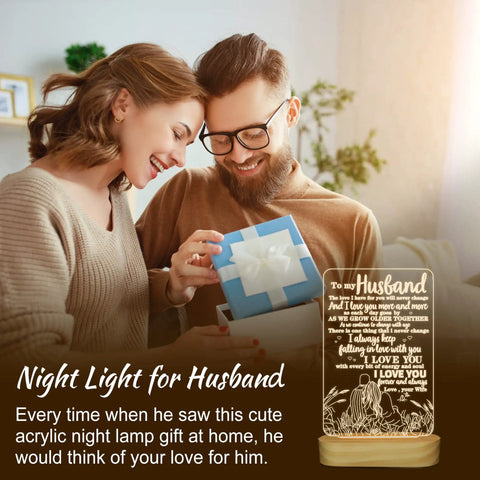 Romantic 3D Illusion Night Light Lamp For Husband Or Boyfriend From Wife Valentines Day Gift For Him I Love You Heart Design LED Decor