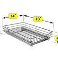 Knockout Kitchen Pull Out Cabinet Organizer With Heavy Duty Commercial Glide System, chromed wire, 14x18x4 inches.