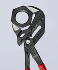 Heavy Duty 10 Inch Pliers Wrench With Adjustable Smooth Jaws shows chrome vanadium steel jaws gripping a nut, designed for reliable mechanical tasks.