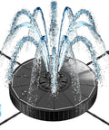 Solar Fountain Pump For Garden And Pond With 3 Adjustable Spray Heights, 7 Nozzles, 3.5W Glass Solar Panel, 4 Rotating Rods