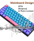 Top Shelf Slick 60 Percent Wired Mechanical Gaming Keyboard For PC with IPX6 waterproof design and colorful keycaps.