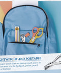 Backpack containing pencils, scissors, and a Set Of 36 Circle Hole Punches, 1 Hole Punch, 5 Sheet Capacity, Handheld Paper Puncher.