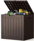 Weatherproof 31 Gallon Deck Box With Lockable Lid For Outdoor Patio Garden And Backyard Storage Keeps Cushions Tools And Packages Safe
