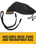 Neck cord and microfiber bag for Polarized Safety Glasses With Z87.1 Rating Built For Grind-Ready Outdoor Work On The Job Site