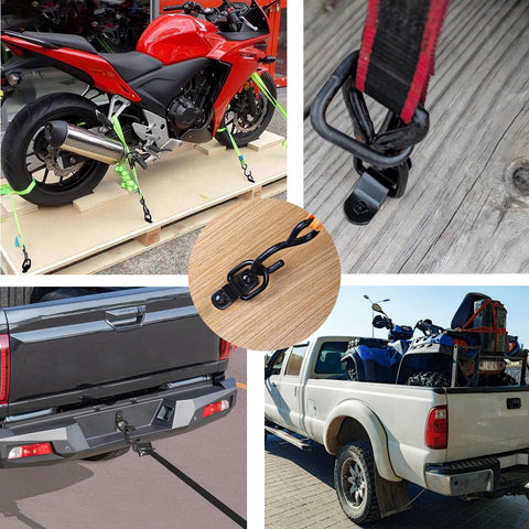 Heavy Duty D Ring Tie Down Anchors One Quarter Inch Diameter With Mounting Brackets And Screws 2400 Pounds Capacity on vehicles