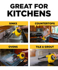Heavy Duty Handheld Steam Cleaner Badass Chemical Free Deep Powerhouse With 11 Slick Nozzles, cleaning kitchen sinks, countertops, ovens.