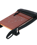 Heavy Duty Guillotine Paper Cutter With Perpetual Edge Self Sharpening Blade, Rock Solid Wood Base And Grippy Handles