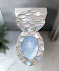 Elongated Resin Toilet Seat for Bathroom with shell design, suitable for most toilets, modern and stylish.