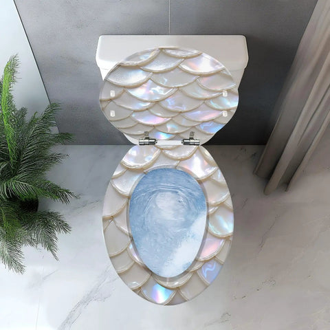 Elongated Resin Toilet Seat for Bathroom with shell design, suitable for most toilets, modern and stylish.