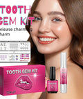 Do It Yourself Tooth Gems Kit With Light At Home Teeth Jewelry Kit For Men And Women Pro Grade Dental Gem Set 2025 New Easy Application Safe Clean Drills Salon Quality Sparkle For Every Smile, showing smile and product packaging with inclusions.