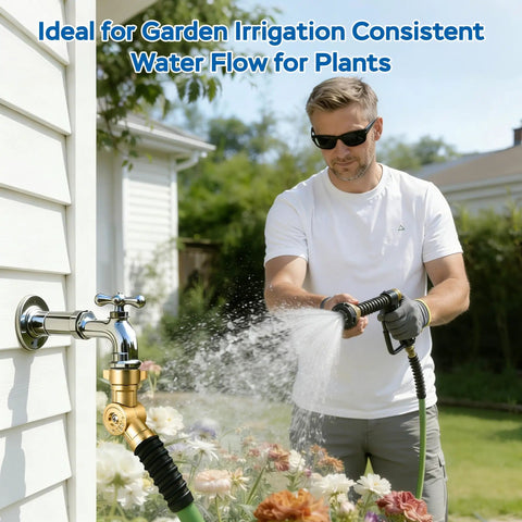 Solid Brass Hose Swivel Elbow Fitting 180 Degree For Three Quarter Inch GHT Durable No Kink Keeps Water Flow Strong Easy Install Garden Hose Connector Fits Standard Hoses For Outdoor Lawn And Garden Use, brass hose at wall