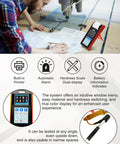 Digital Hardness Tester With Built In Printer And Full Color Display, 7 In 1 Metal Hardness Meter on a table in workshop setting