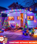 2 Pack Solar String Lights 100 LEDs Over 32.8 Feet Multicolor Waterproof Outdoor Decor for caravan and Christmas trees at night