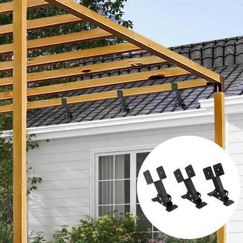 Three Pack Roof Riser Bracket Kit For Wood Beams, Adjustable 0-180 Degree Angles With Rotatable Clamp, Heavy Duty Roof Beam Mounting Brackets For Rock Solid Support And Secure Beams