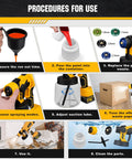 Kick The Cords To The Curb With This Cordless HVLP Paint Sprayer Featuring A Brushless Motor Dual 4000 Mah Batteries And Five Brass Nozzles For Smooth Diy Home Furniture And Fence Jobs That Are Absolute Game Changers. Steps for using the HVLP paint sprayer, showing paint measurement and nozzle replacement.