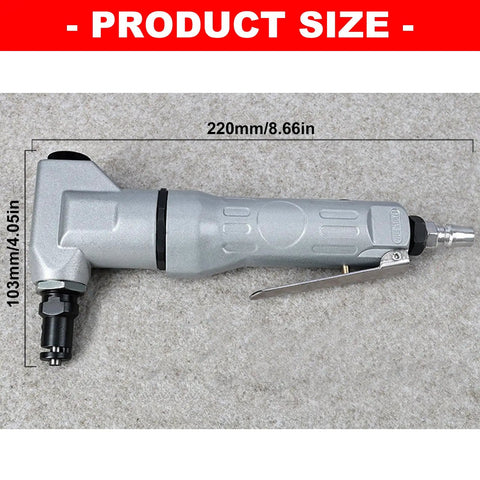 Air Nibbler For Pros Workhorse Lightweight Pneumatic Sheet Metal Cutter With 2800 RPM Power showing size dimensions