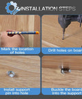 Installation steps for 24 Pack Heavy Duty Nickel Plated Shelf Pegs 5mm Metal Shelf Support Pins in action.