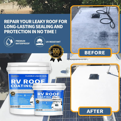 Flexible RV Roof Coating White Solar Reflective Sealant For Campers Trailers And Motorhomes UV Resistant Cool Roof Sealant containers