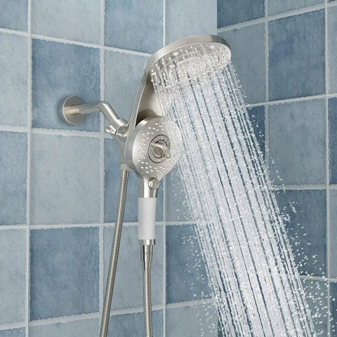 Magnetic 2 In 1 Shower Head With Handheld Sprayer And On Off Water Saving Switch Eight Spray Hand Held Wand Flexible Anti Kink Hose