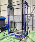 Heavy Duty Electric Lift Cart That Handles Rough Jobs Smooth, Zero Hassle Remote Control, Built Tough Folding Work Platform in warehouse.