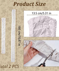 Premium White Fabric Chandelier Cord Covers 120cm and 180cm sizes shown with a hand cutting adjustable sleeve.
