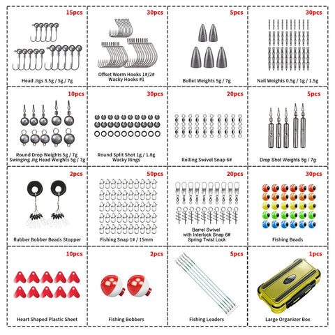 All In One Fishing Accessories with Tackle Box Set ✓