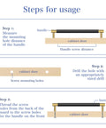 Installation steps for Brushed Satin Gold Brass Finish T Bar Cabinet Handles Set of 10 With Electroplated Matte Black Accents