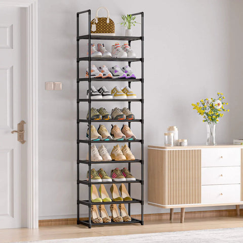 Heavy Duty Metal Shoe Rack Modular Storage Organizer For Closet And Entryway Easy Split Setup Top Tier System To Keep Your Kicks Tidy And Stress Free Forever