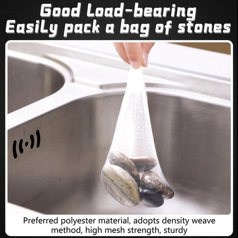 500 Pcs Disposable Mesh Sink Strainer Bags Elastic Kitchen Filter Mesh Trash Bags Anti Clog Fits Most Strainer Sizes with stones