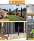 Wide variety of uses for cable railing, including string lights, wire curtains, and plant climbing vines.