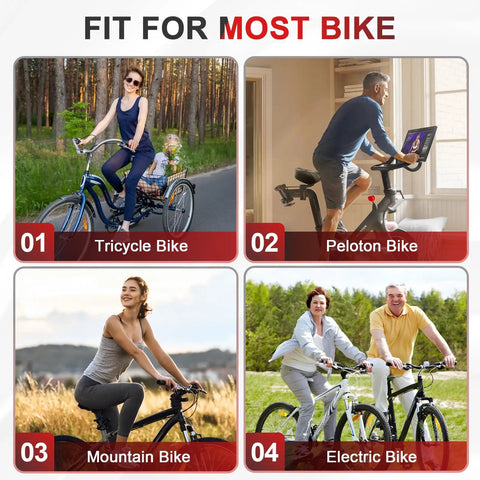 Noseless Oversized Bike Seat With Backrest for Electric and Stationary Bikes Extra Wide 13x9 Inch Cushion 7cm Foam No Nose Design for Ultra Comfy Ride Fits Most Road Bikes and Exercise Bikes Great for Men and Women, fit for tricycle, Peloton, mountain and electric bike