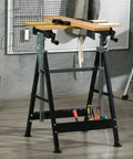 Tough As Nails Adjustable Work Bench Tool Table With Four Heavy Duty Clamps And Six Position Tilt Top Scaling Thirty Three To Forty Five Inches, featuring steel frame and clamps for DIY projects.