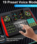 Close-up of 19 preset voice modes on mixer from All In One Podcast Studio Bundle With Live Sound Mixer And 3.5mm Condenser Microphone P15