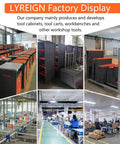 Cat BT40 Large Capacity CNC Tool Holder Keeper And Storage Cart in factory display of tool cabinets and workbenches.
