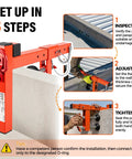 Heavy Duty Parapet Anchor Fall Protection Non Penetrating Rooftop Safety Wall Clamp showing setup steps on a roof.