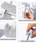 White Rhinestone Bling Stapler And Tape Dispenser Set With Glam Scissors And Staple Remover 1000 Staples Included