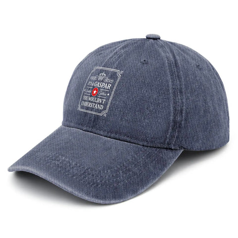 Navy Blue Womens Adjustable Baseball Cap With Washed Distressed Low Profile Look For Dope Everyday Streetwear And Outdoor Fun Like Running And Hiking, Featuring An Easy Buckle Adjustable Fit