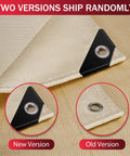 Close-up of Two Pack 4x6 Ft Welding Blankets showing new and old version grommets, made of heavy duty fiberglass heat resistant fabric.