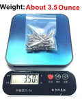 50 Piece Set Screws Kit 1/4-20 X 1/2 Inch Hex Socket Grub Screws With 1/8 Inch Allen Wrench, 304 Stainless Steel Allen Head Set Screws For Heavy Duty Projects, Rust Resistant And Built Tough For Harsh Temps And Humidity on scale weighing 3.5 ounces.