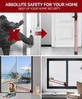 AceMining white door security bar with red ends; adjustable jammer for doors and windows (1 pack)