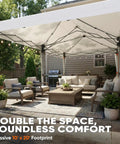 10x20 Pop Up Canopy Tent With Windows No Sidewalls Instant Outdoor Shelter For Parties Weddings Events Vendors Easy Setup 200 Sq Ft Of Shade Fits 15 To 20 People over a patio with outdoor furniture